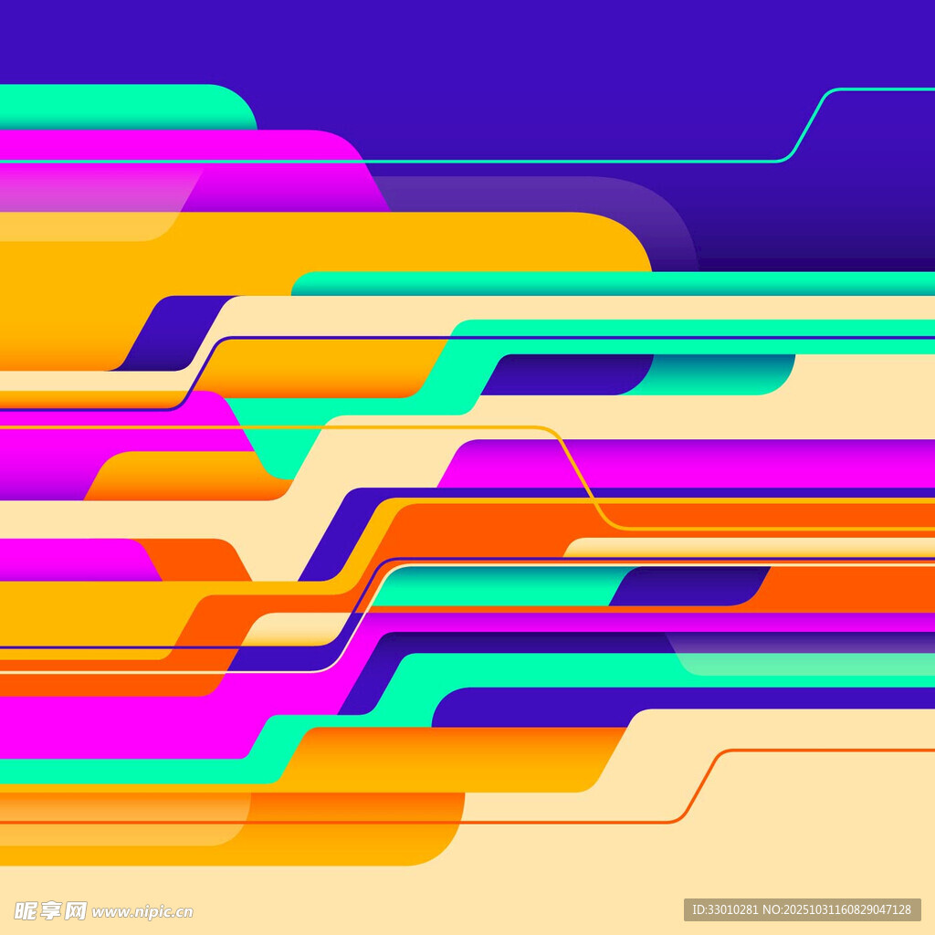 多彩几何线条抽象背景图