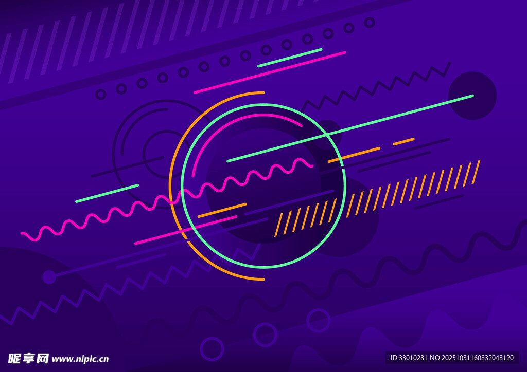 紫色霓虹科技风抽象背景