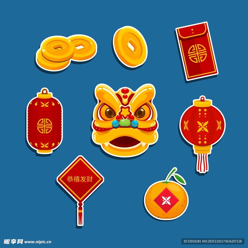 春节元素图标集合