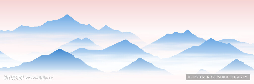水墨风格山峦美景