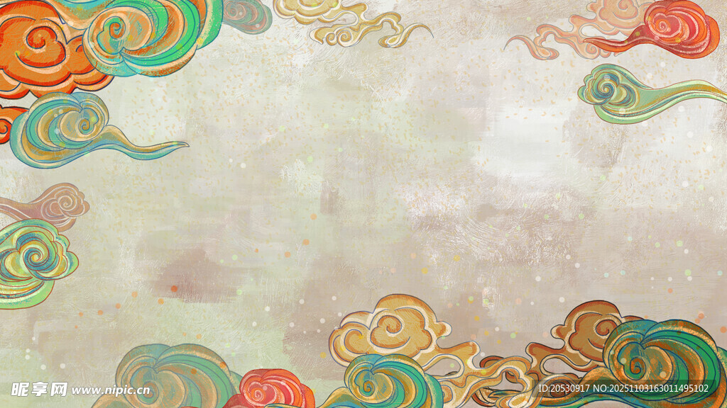 古风祥云图案背景