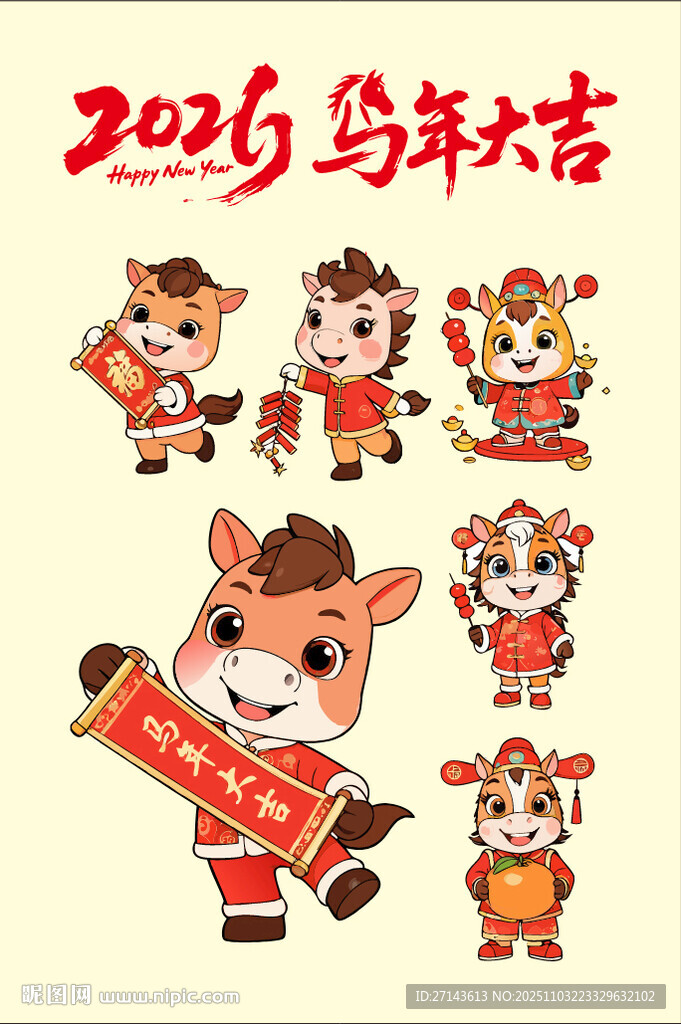 2026马年吉祥卡通形象