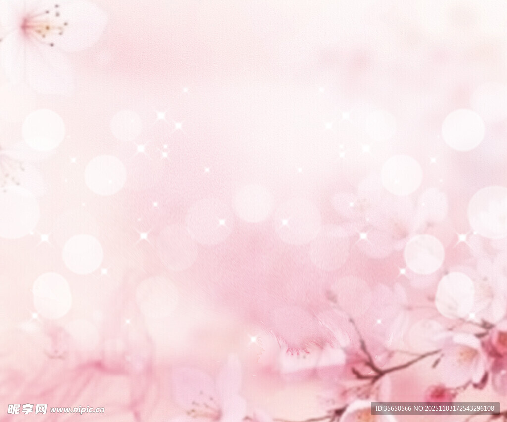 浪漫粉色樱花背景图