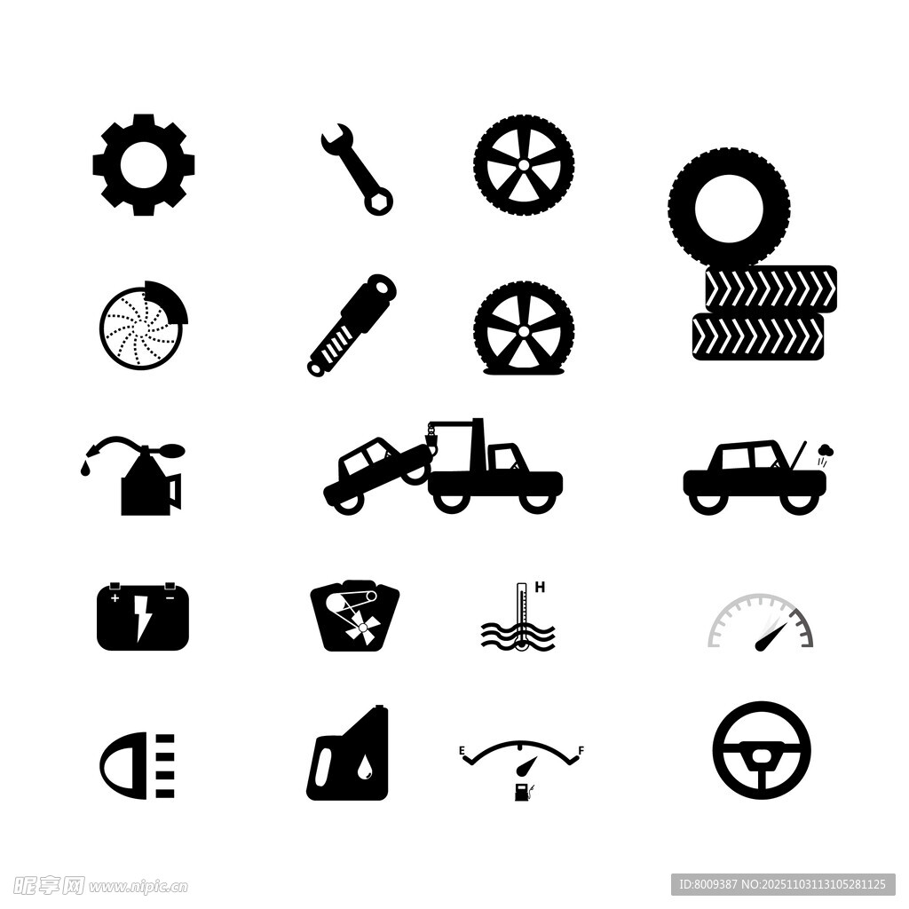 汽车维修保养图标集合