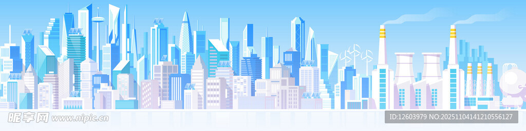 城市天际线建筑群景观