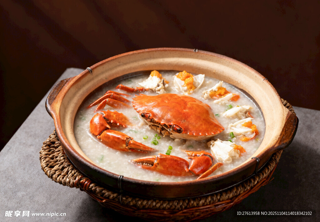 砂锅蟹膏粥
