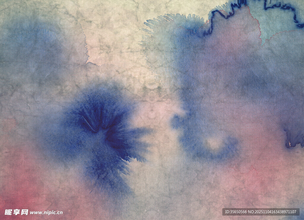 抽象水彩晕染艺术画面