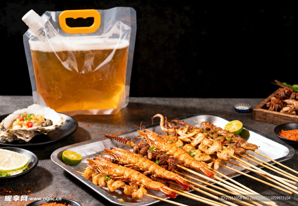 精酿啤酒配美味烧烤