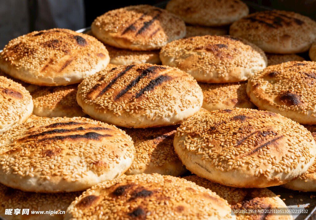 烤制芝麻烧饼