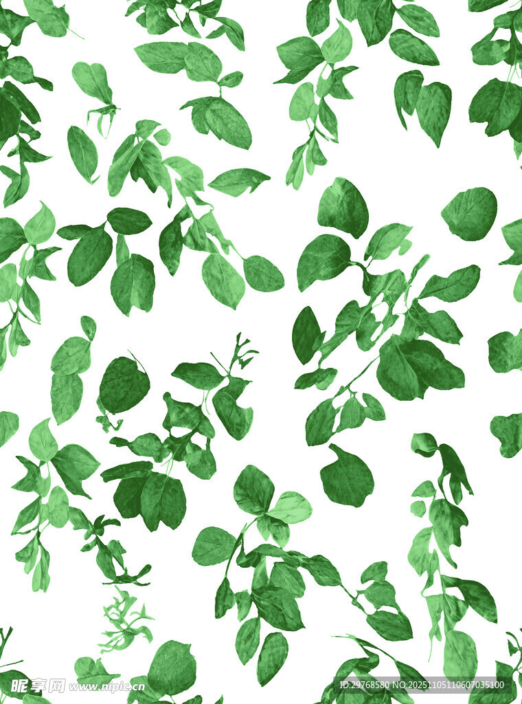 绿叶水彩底纹图案