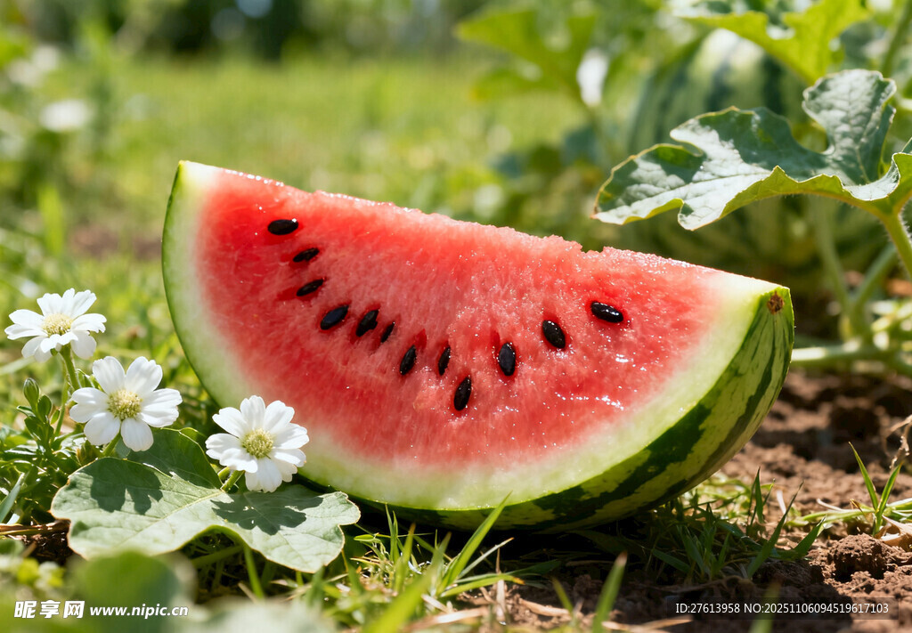 草地上的西瓜