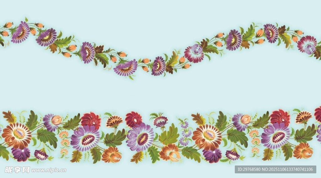 定位花 手绘水彩花