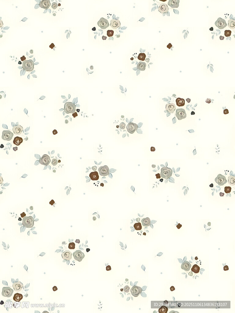 白色底花卉图案纹理背景