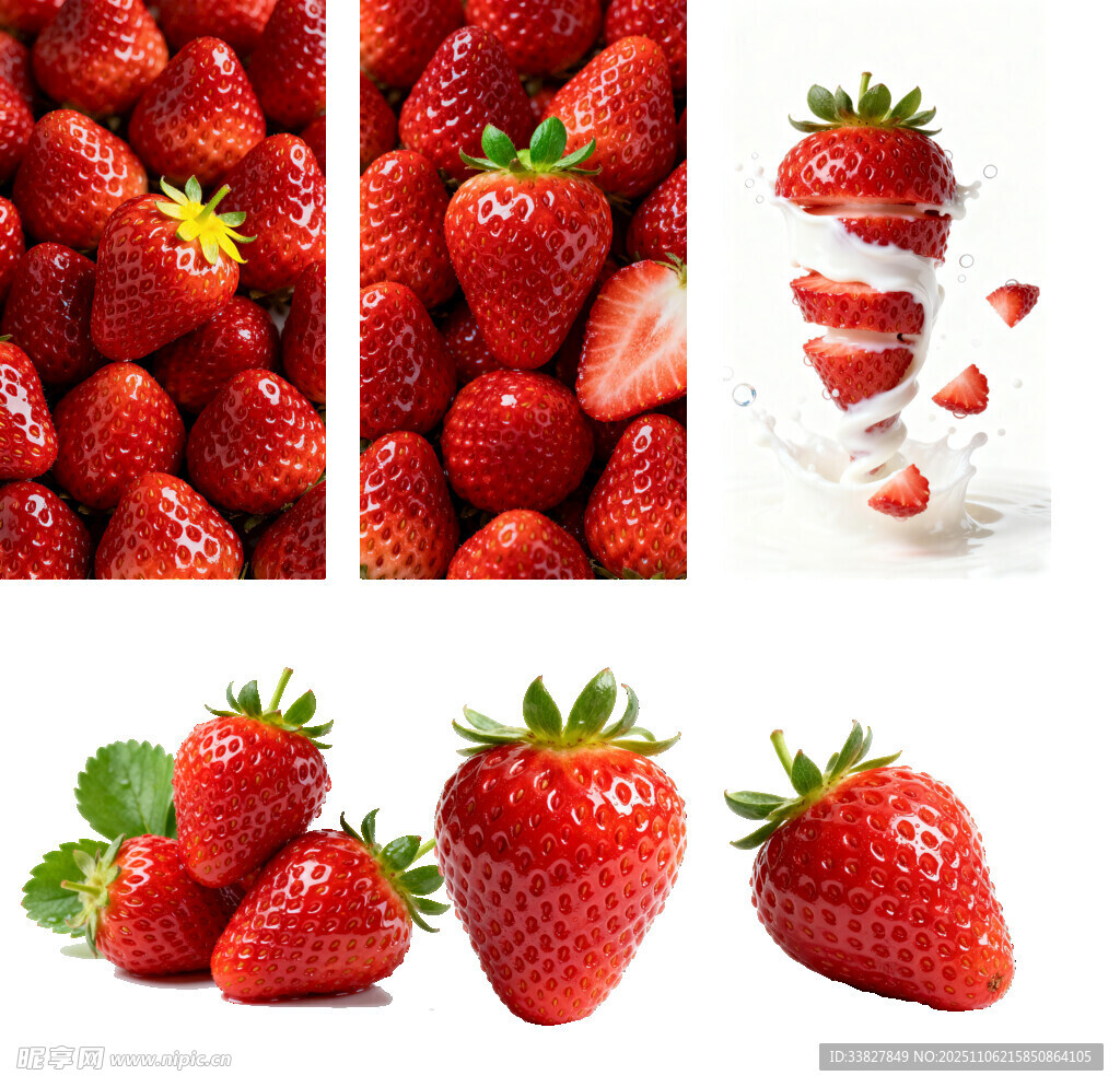 新鲜草莓 多样视觉呈现