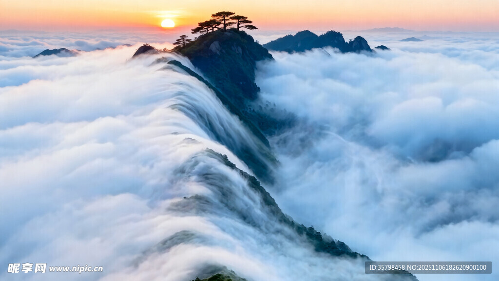 云海之上的壮丽日出景观