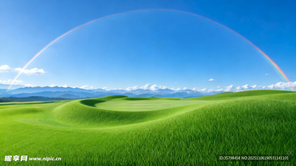 草原上的绚丽彩虹