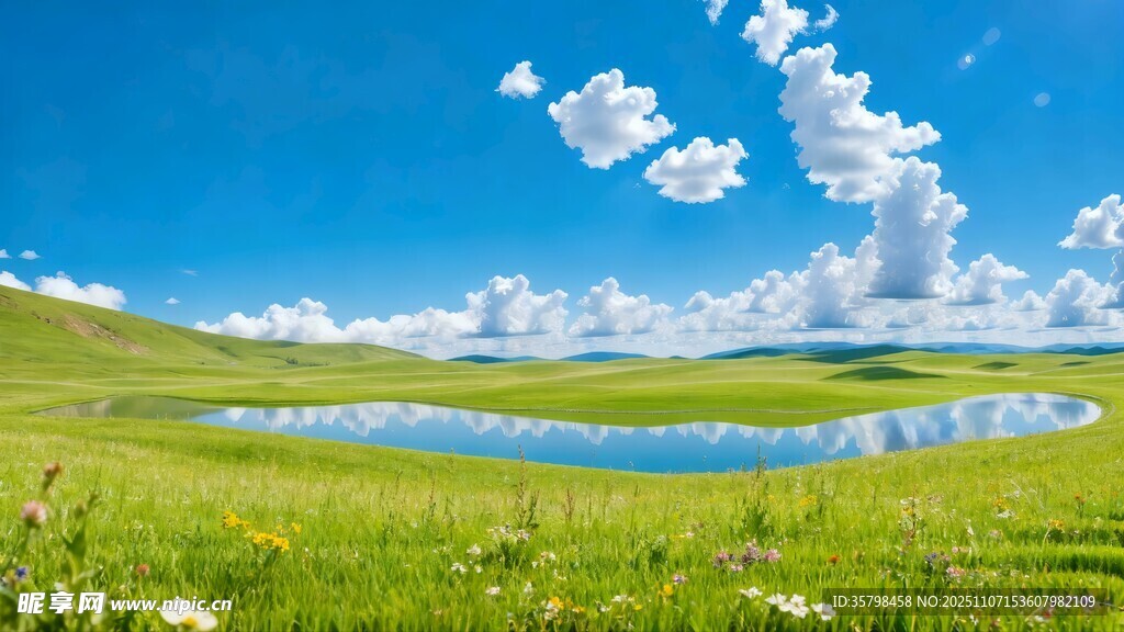 草原湖泊美景