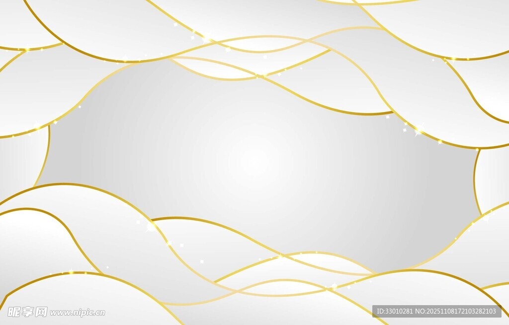 金色波浪线条背景图案