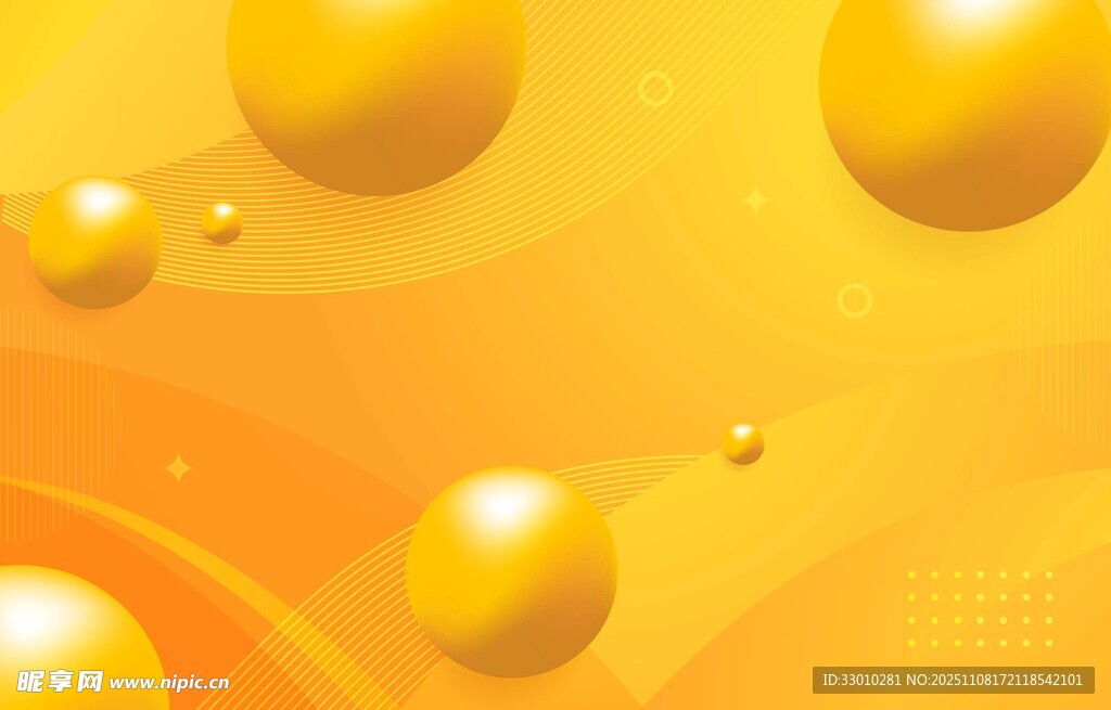 动感黄色球体背景图