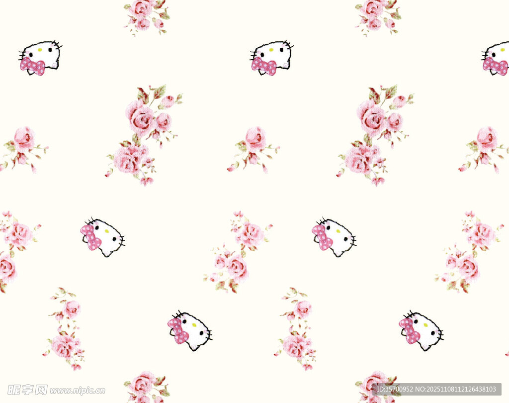 小猫花卉图案背景