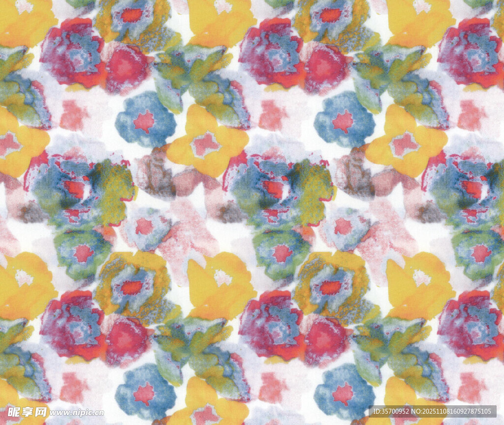 多彩水彩花卉图案纹理