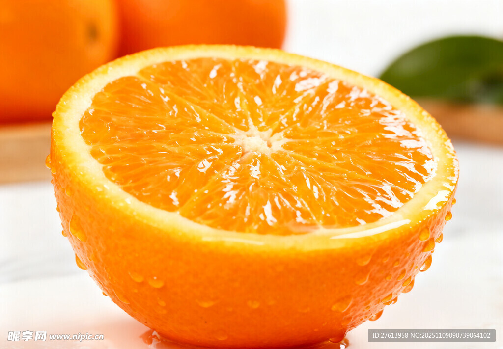 切开的新鲜橙子