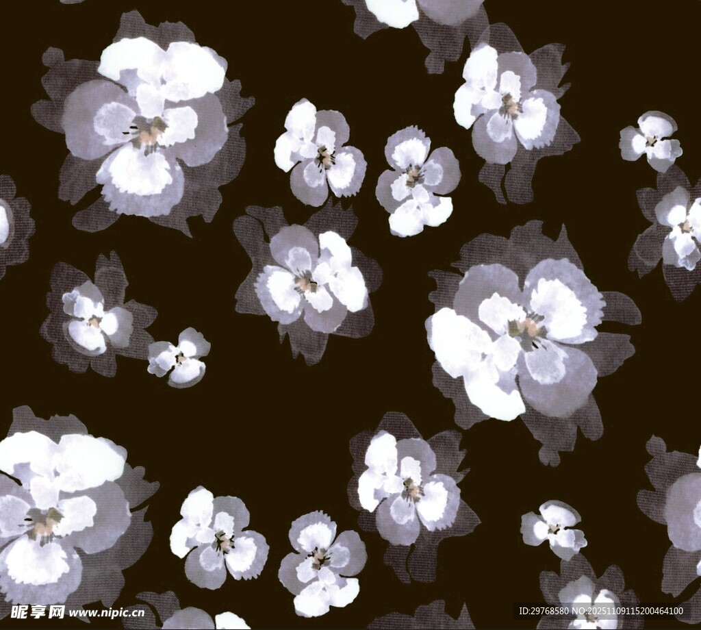 深色背景花卉图案