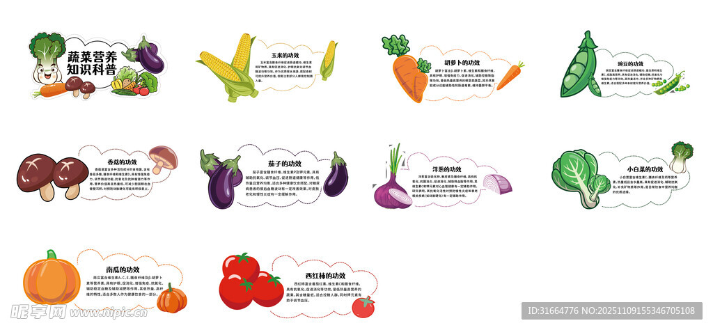 多样蔬菜图标集合