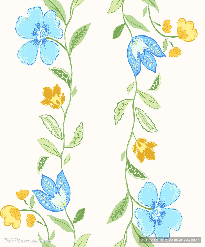 水彩花卉图案装饰边框