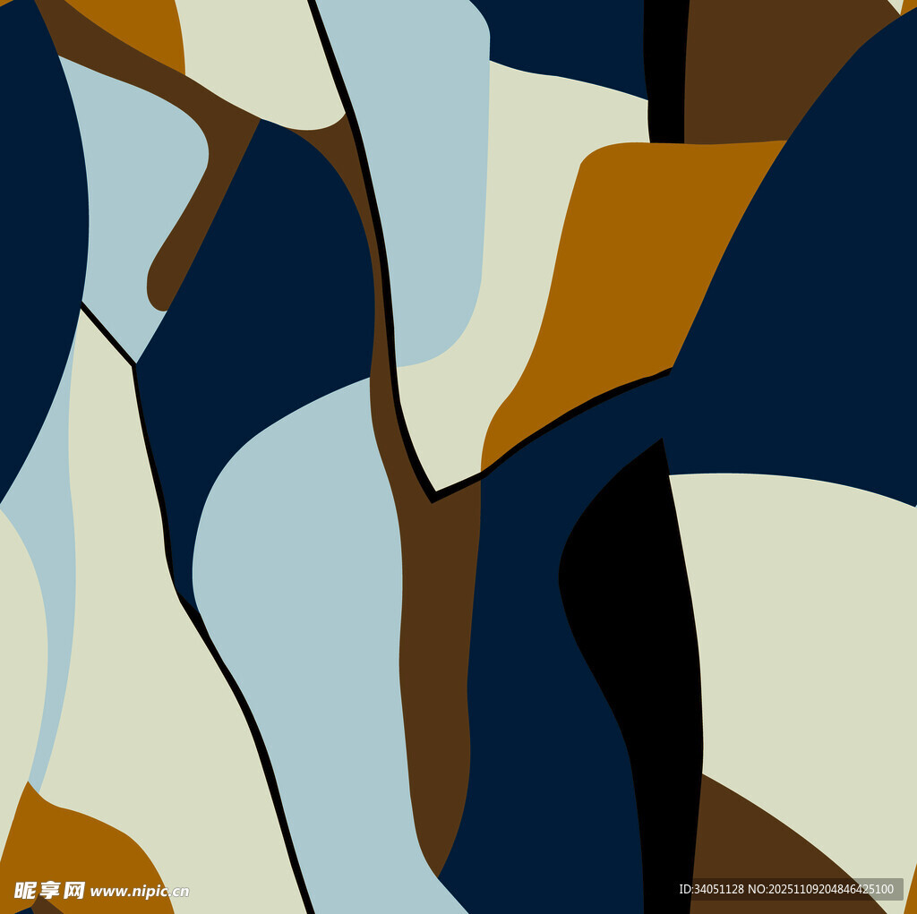 抽象几何色块艺术图案