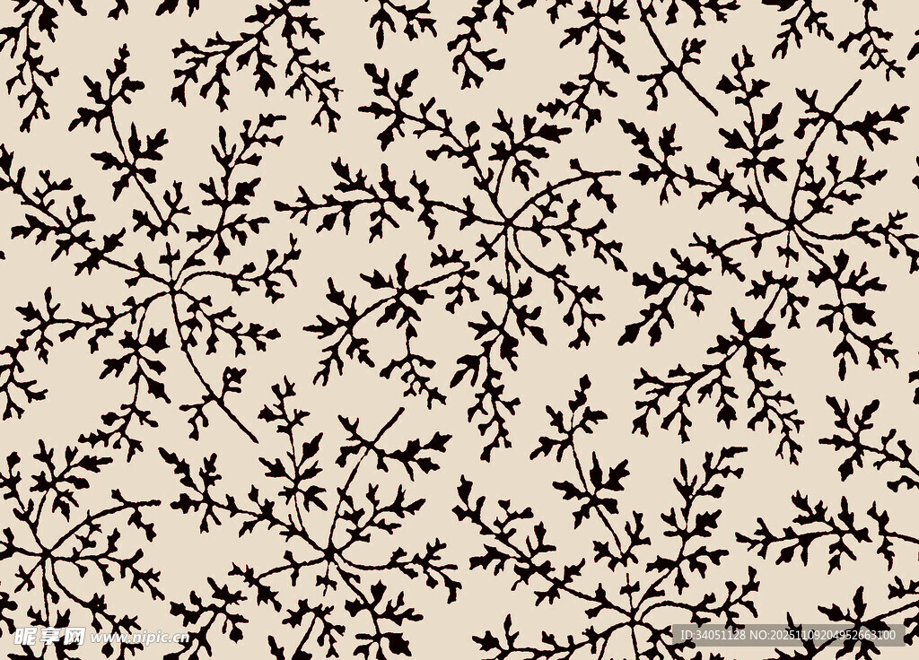 复古风植物纹理图案