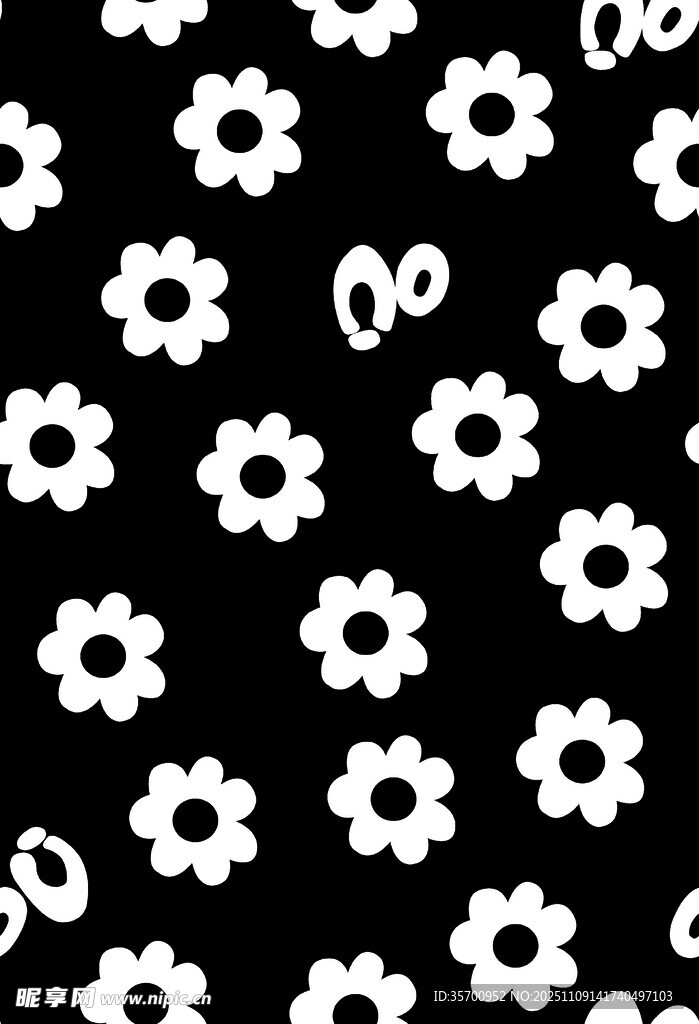 黑白小花图案纹理背景