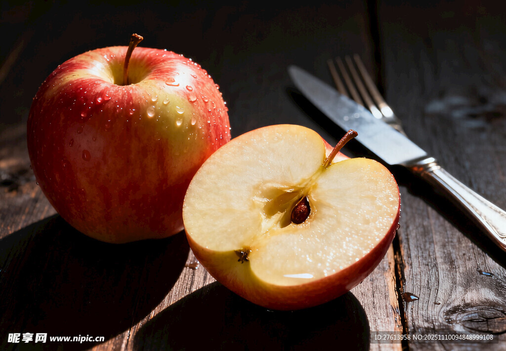 光影下的苹果