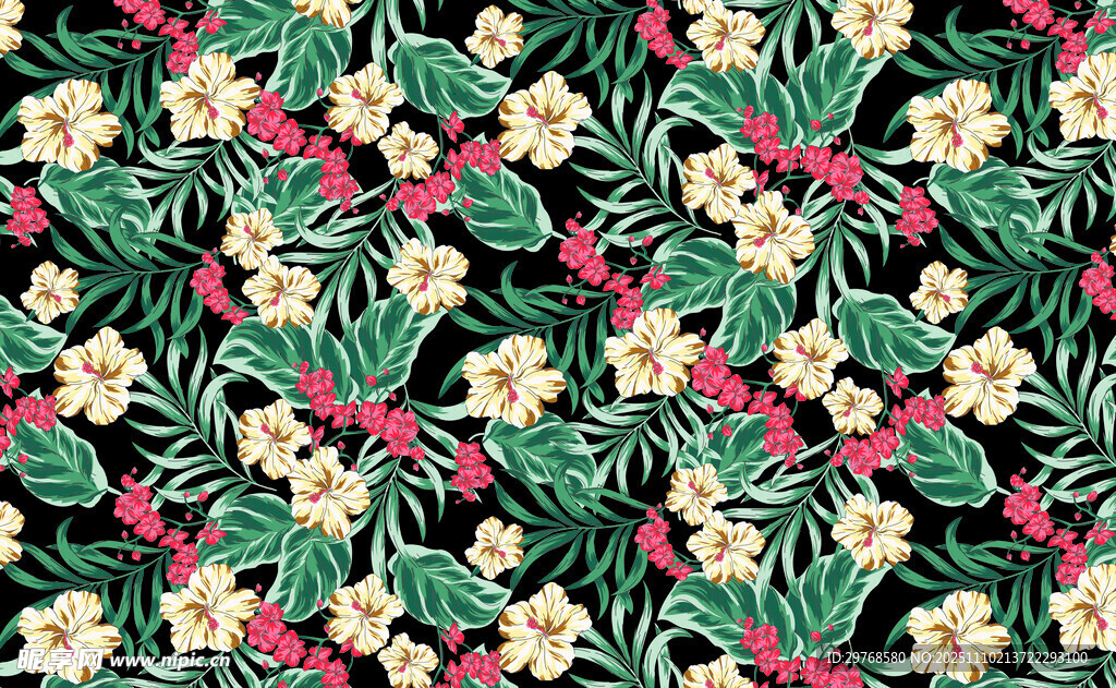 复古花卉图案背景纹理