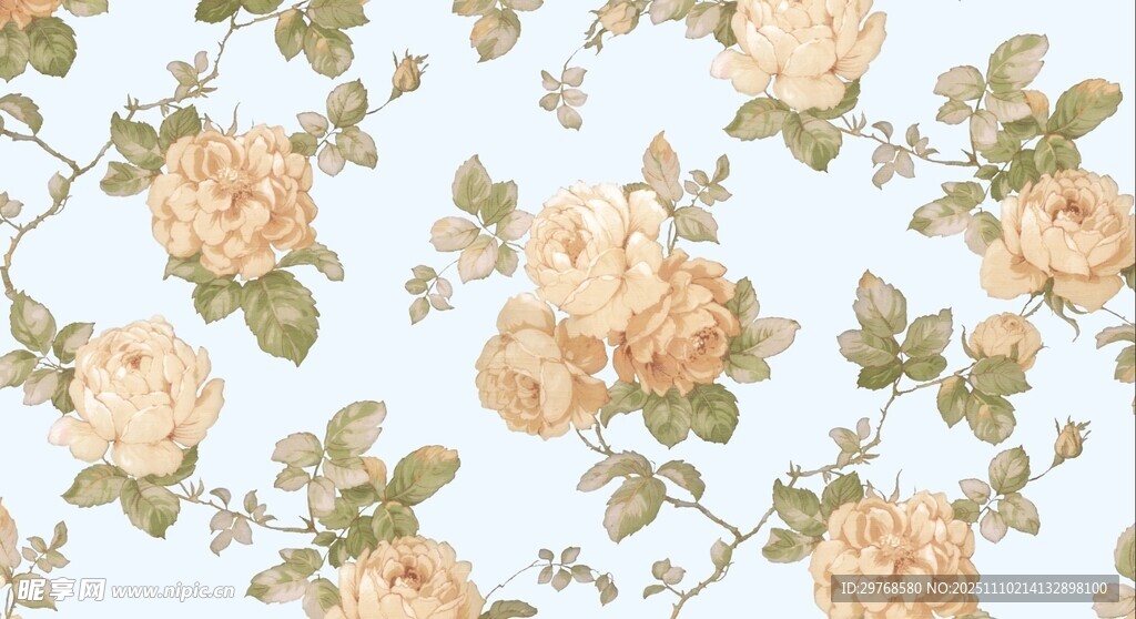 复古花卉图案背景