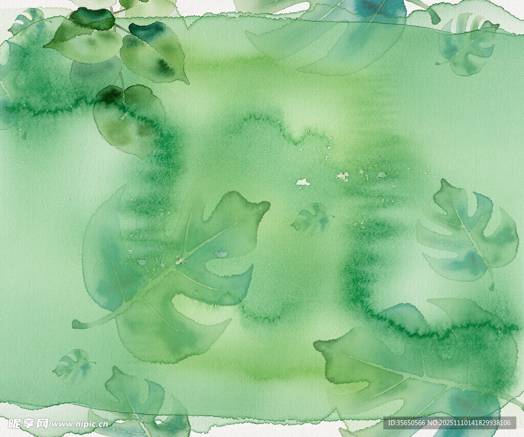 绿色水彩抽象艺术纹理