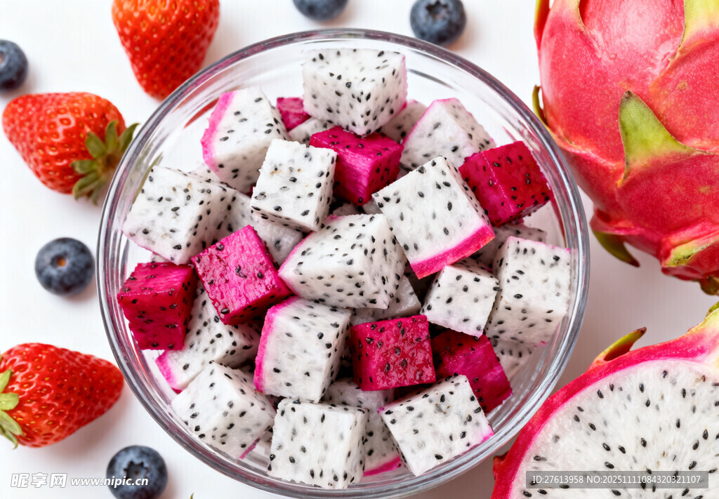 火龙果切块拼盘