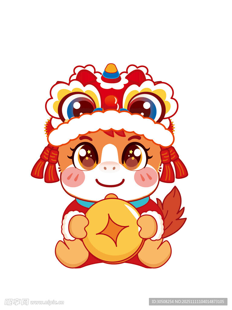 萌态舞狮虎娃贺岁