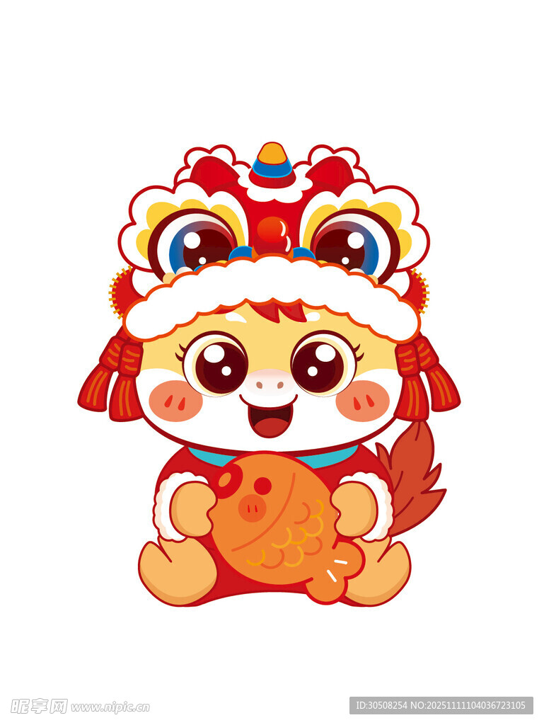 可爱萌趣舞狮小马形象