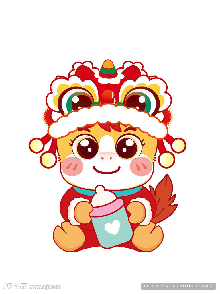 萌态舞狮小马形象设计