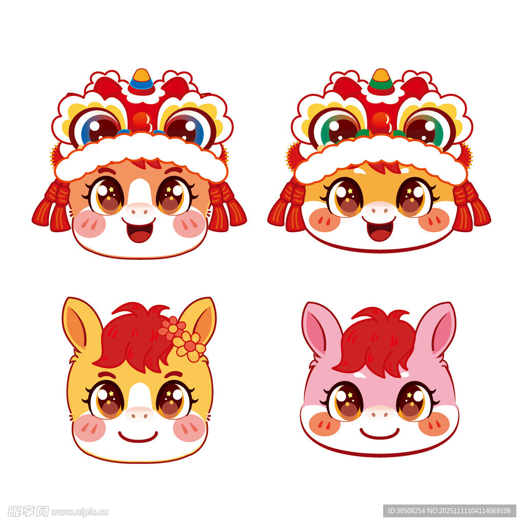 可爱动物卡通头饰形象