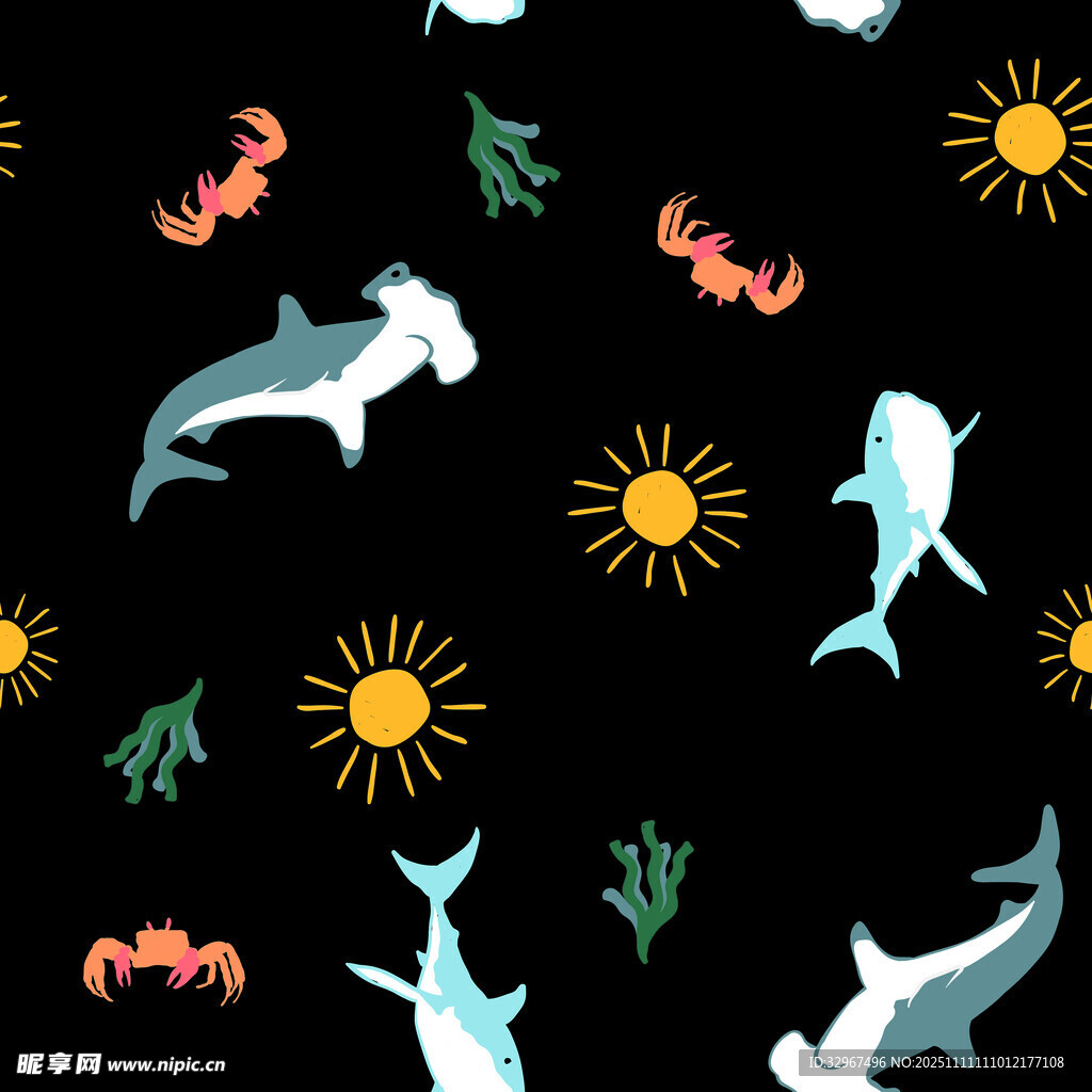 鲨鱼 鲸鱼 卡通 大牌