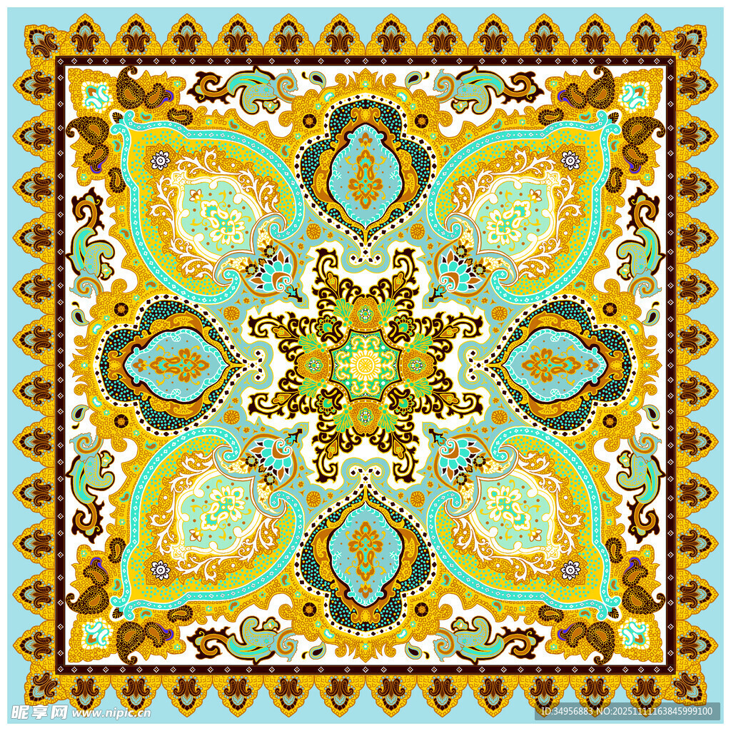 精美复古风几何花纹图案