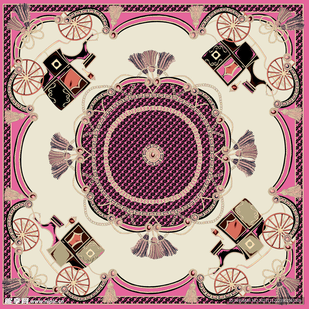 复古风几何花卉图案装饰