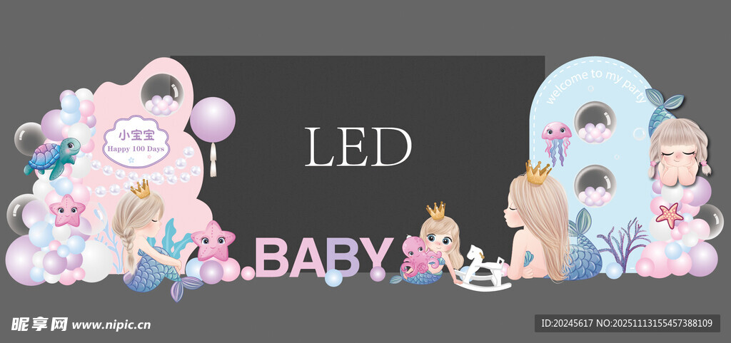 美人鱼生日派对场景布置