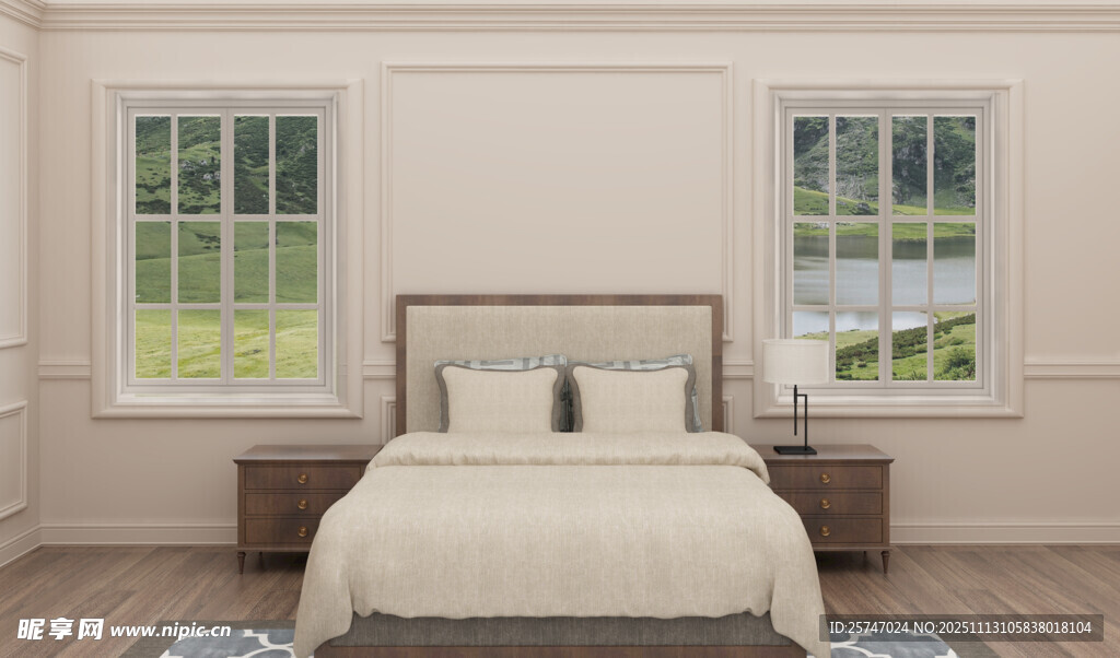 简约温馨卧室室内场景