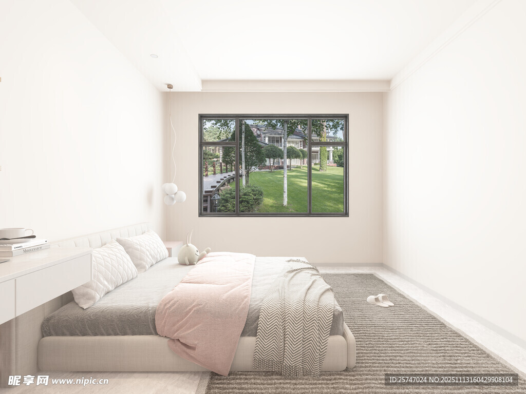 简约儿童房白色系温馨卧室空间