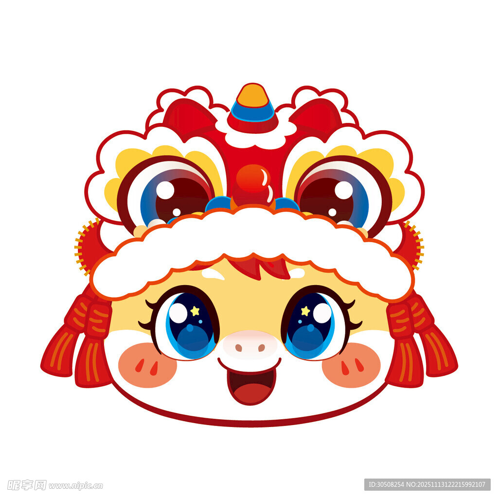 可爱卡通舞狮马头形象