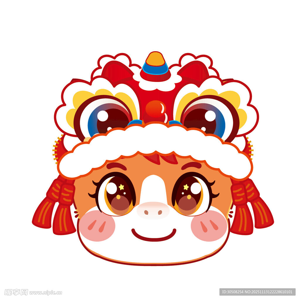 可爱卡通舞狮马头形象