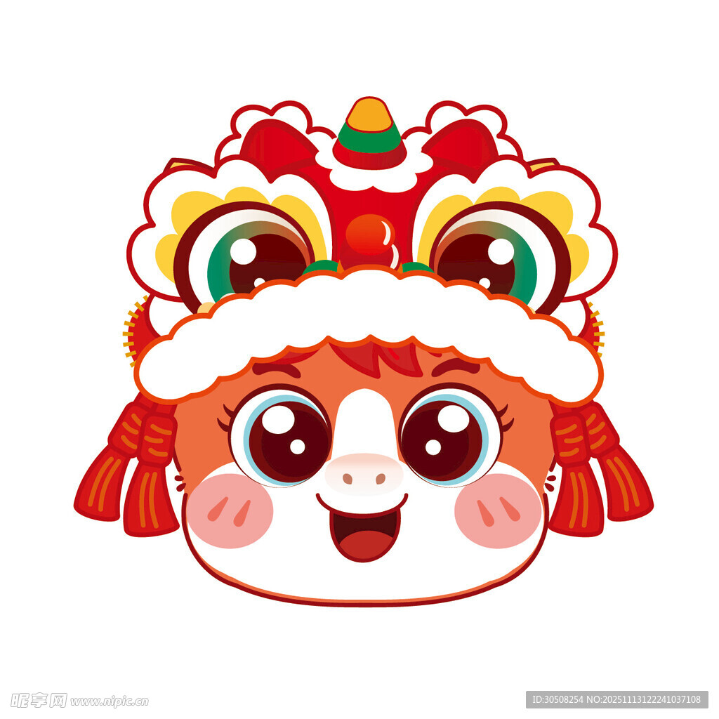 可爱卡通舞狮小马形象